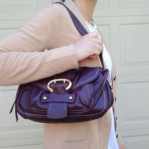 FRANCESCO BIASIA deep purple leather handbag